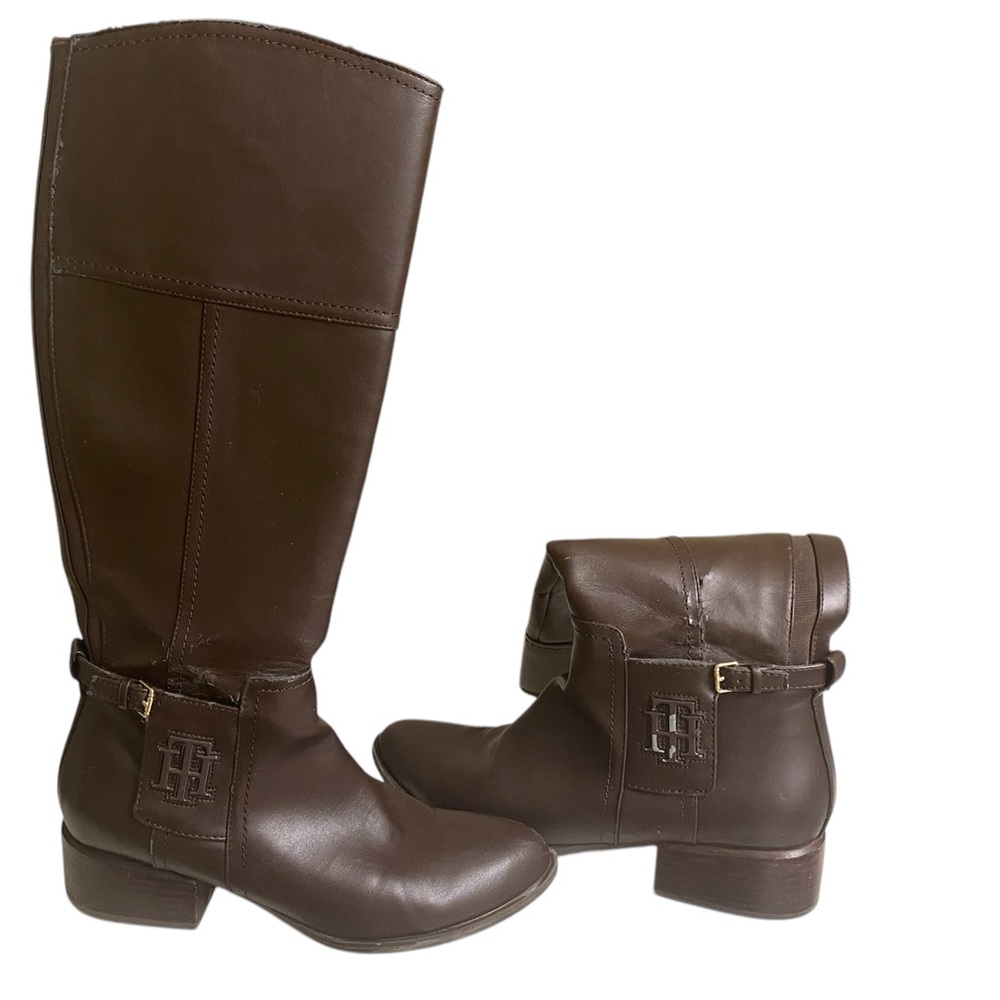 Brown Tommy Hilfiger riding boots